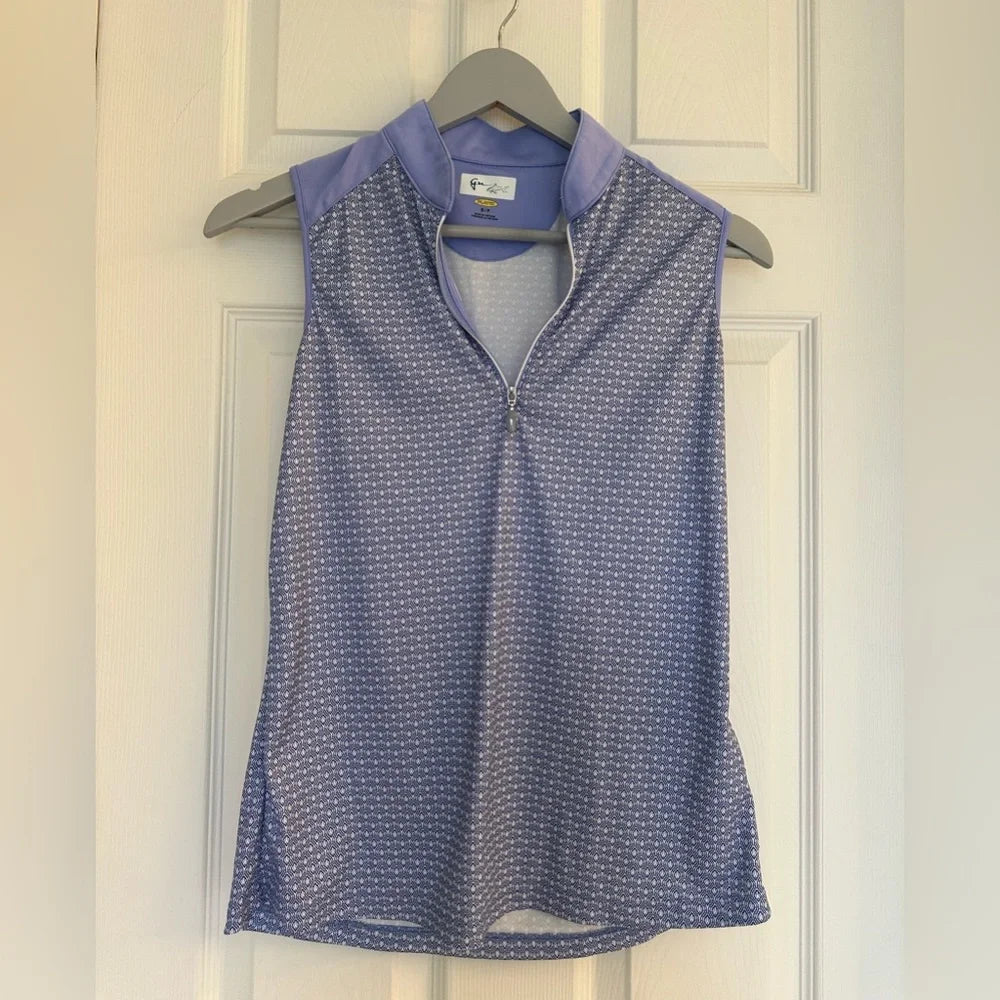 Women's Greg Norman Play Dry Sleeveless Golf Quarter Zip Top | Lavender | Small