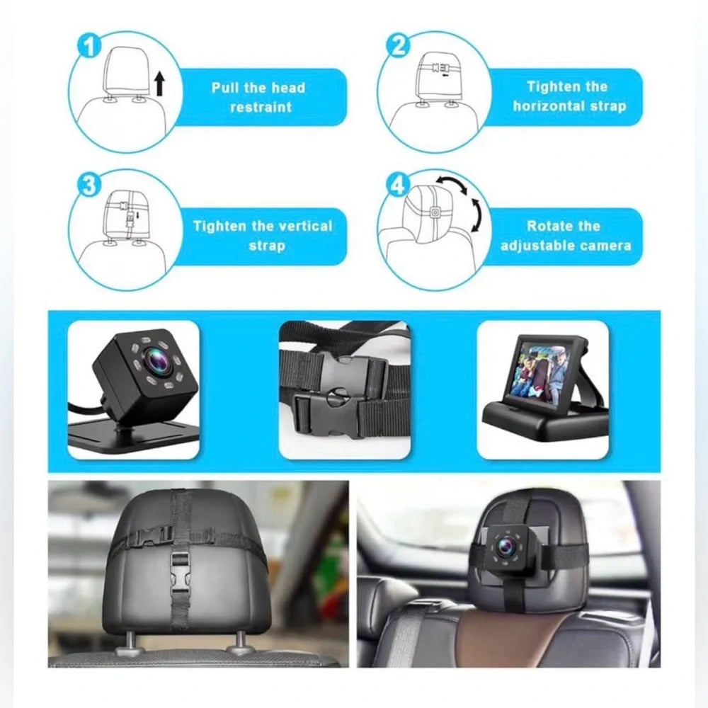 Shynerk Black Baby Car Camera with Display Mirror System (x2)