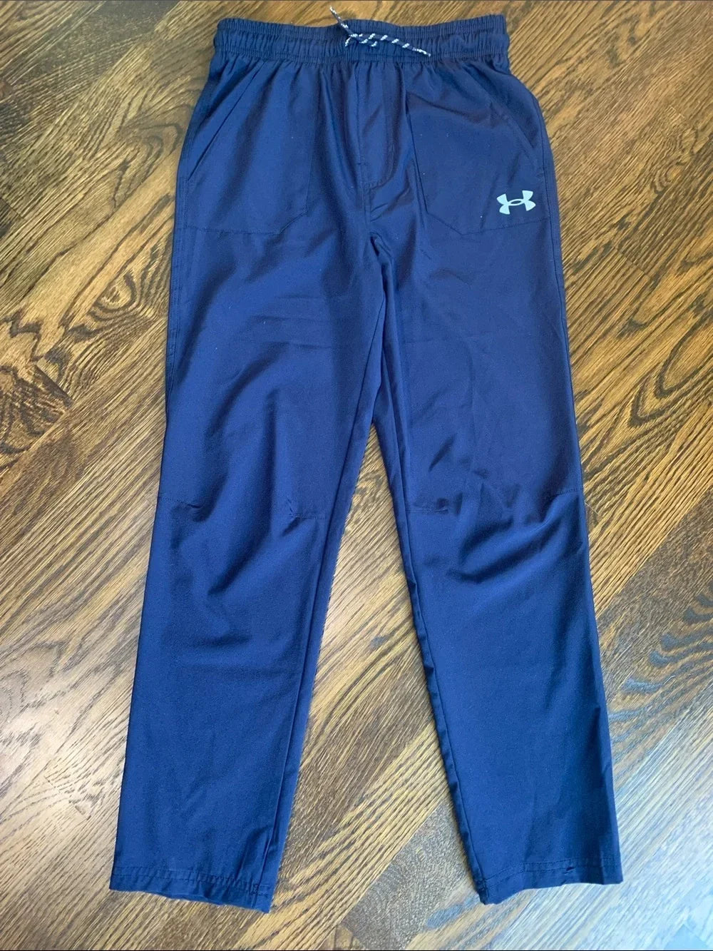 #151 - Under Armour Navy Boys Woven Tech Pants, Kids' Athletic Joggers - Youth Med