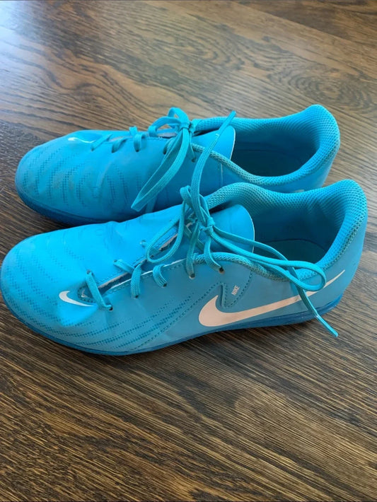 #151 - Nike Kids Futsal Indoor Soccer Blue Sneakers Shoes  - Big Kids Boys Size 4.5