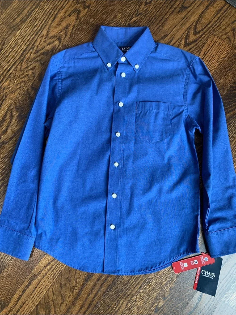 #151 - NWT Chaps Boys Button-Down Shirt in Royal Blue - Boys 8
