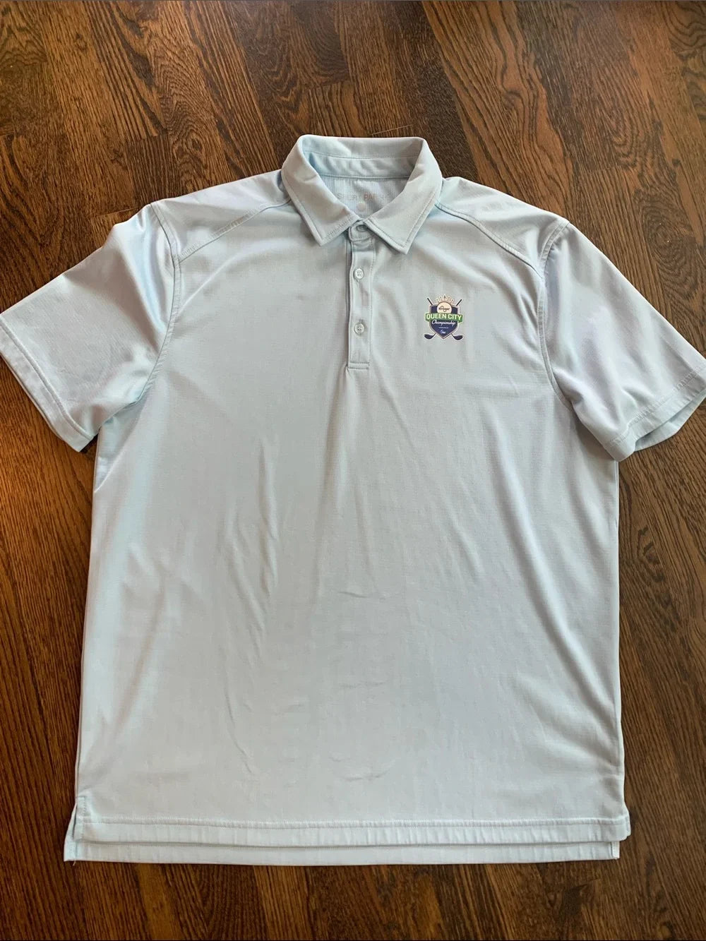 #151 - Short Par 4 Light Blue Men's Golf Performance Polo - Men's Large