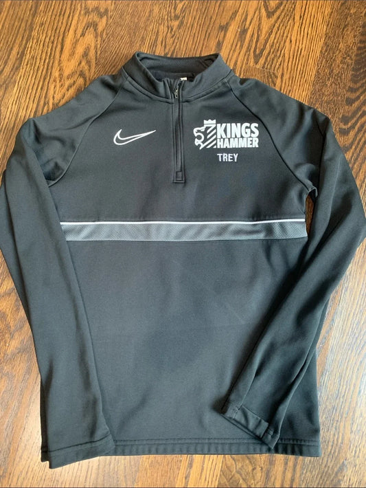#151 - Nike Black Kids Half-Zip Kings Hammer Soccer "Trey" Athletic Pullover - Youth Medium