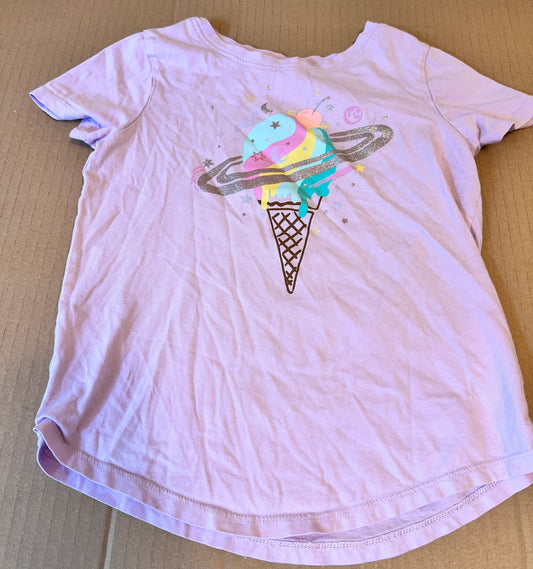 #176 - Lands End lavender girls space ice cream shirt | S