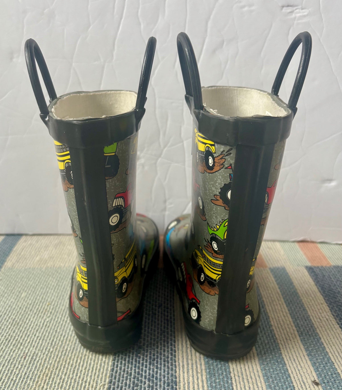 #154 Lone Cone Monster Truck Rain Boots Boys Size 10 VGUC