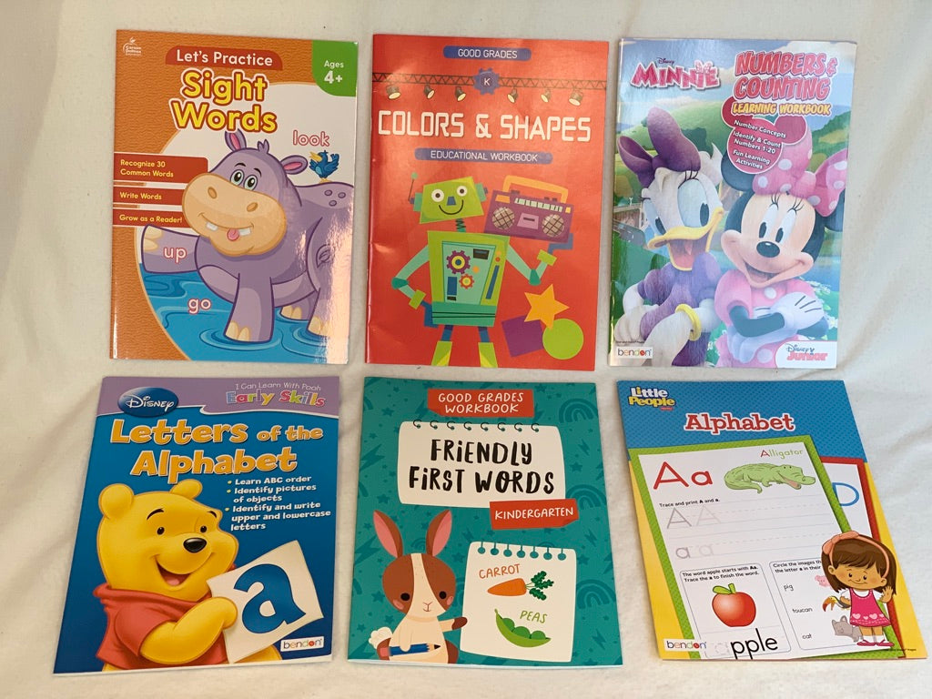 Seller #151 - REDUCED - Early Learning Workbooks - Sight Words, Colors, Numbers Etc.