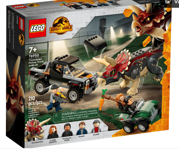 #154 Lego Jurassic World Triceratops Pickup Ambush Set