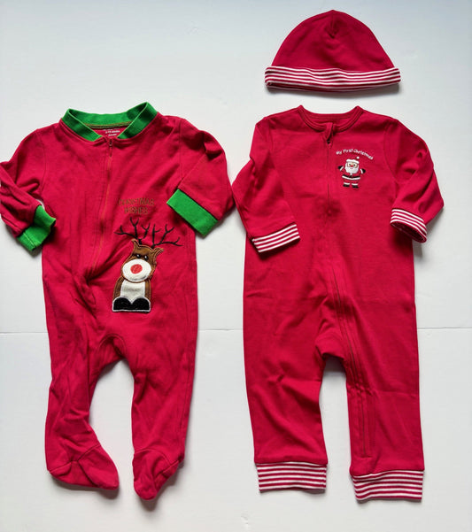 #43 Little Me Holiday Sleepers Boys or Girls 9m VGUC/NWOT