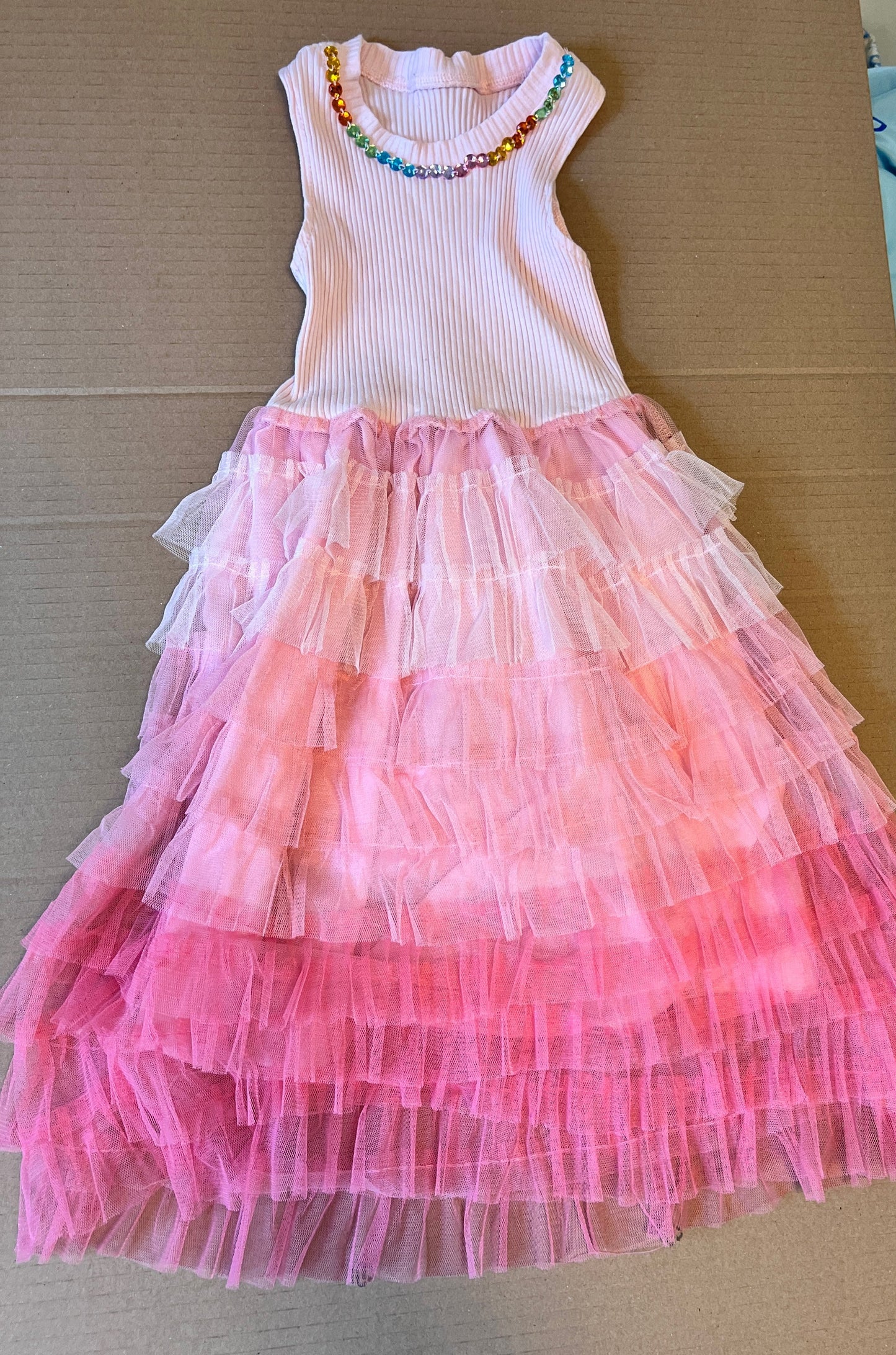 #176 - Lola and the Boys pink ombre jewel girls dress | size 6