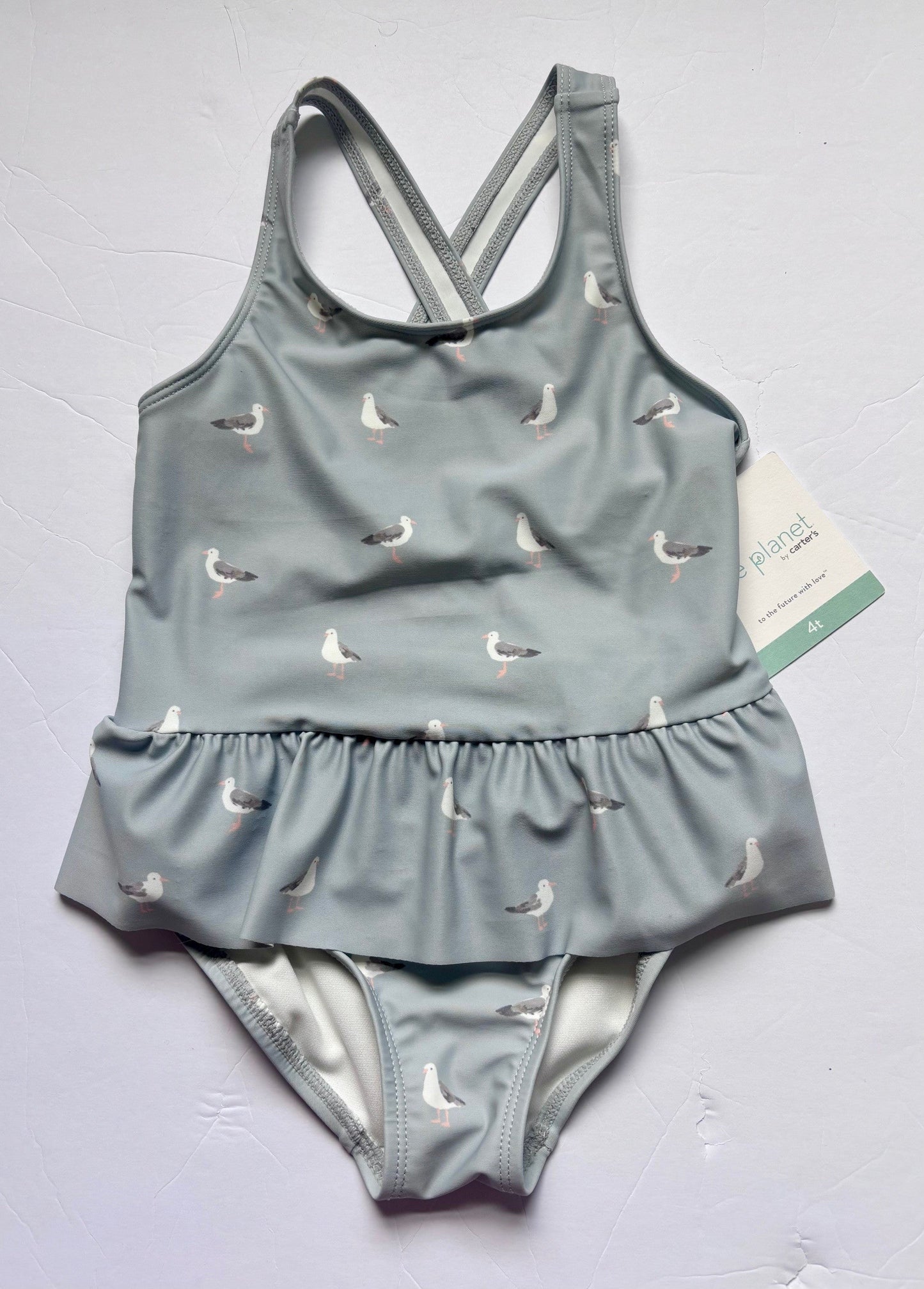 #43 Carter's Little Planet Swimsuit Girls 4T NWT