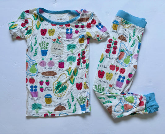 #43 Little Sleepies Farmer's Market Pajamas Boys or Girls 3T VGUC