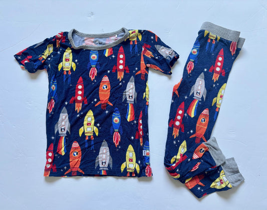 #43 Little Sleepies Rocket Ship Pajamas Boys 3T GUC