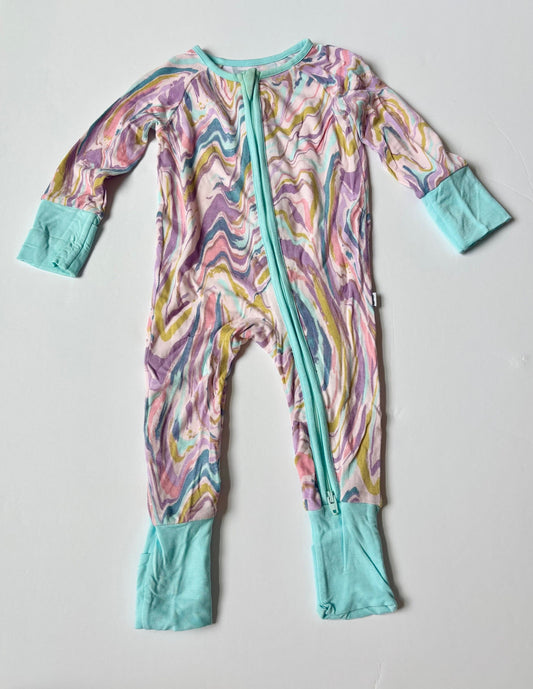 #43 Little Sleepies Zippie Pajamas Girls 0 to 3m EUC