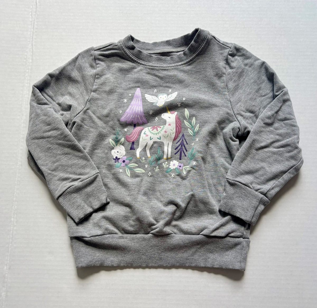 #154 Little Sleepies Play Unicorn Sweatshirt Girls 3T VGUC