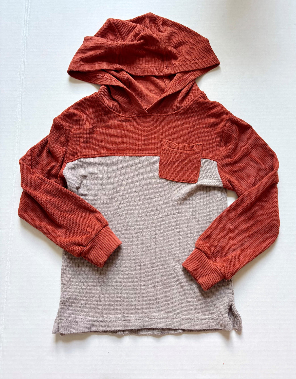 #154 Little Sleepies Waffle Hoodie Boys 3T EUC