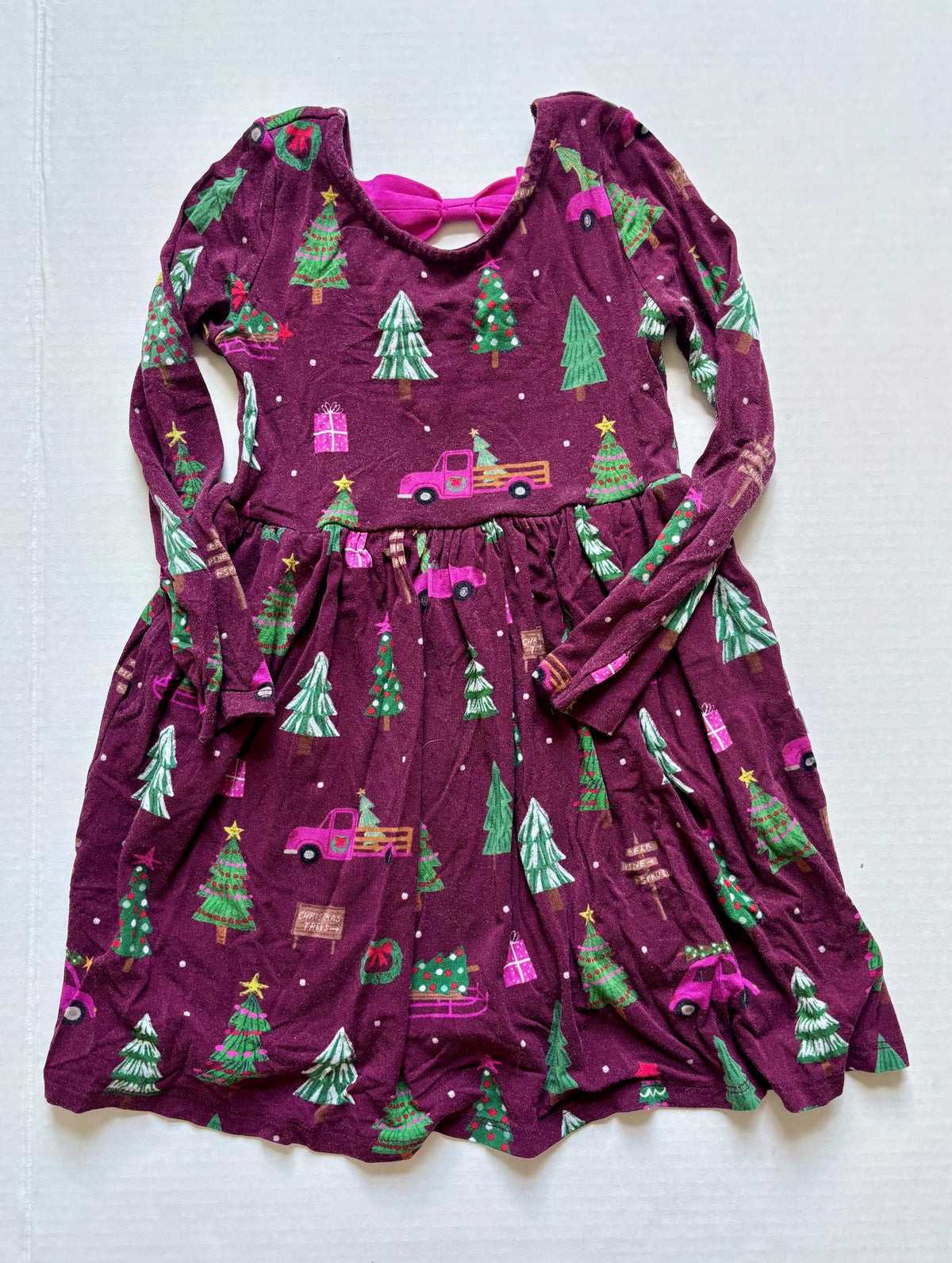 #154 Little Sleepies Holiday Dress Girls 4 VGUC