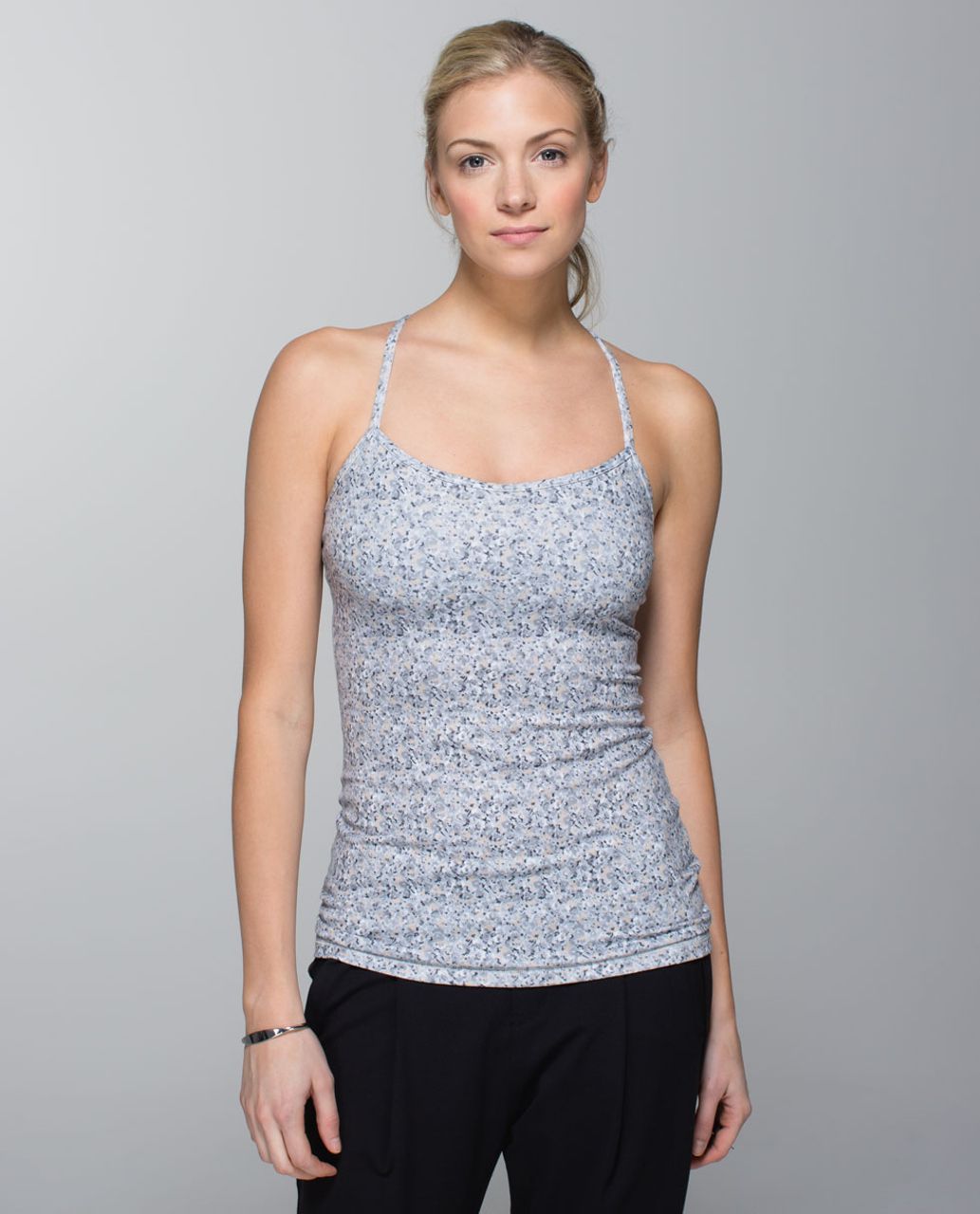 Seller #144 LULULEMON Grey Floral Power Y Tank - Size 2