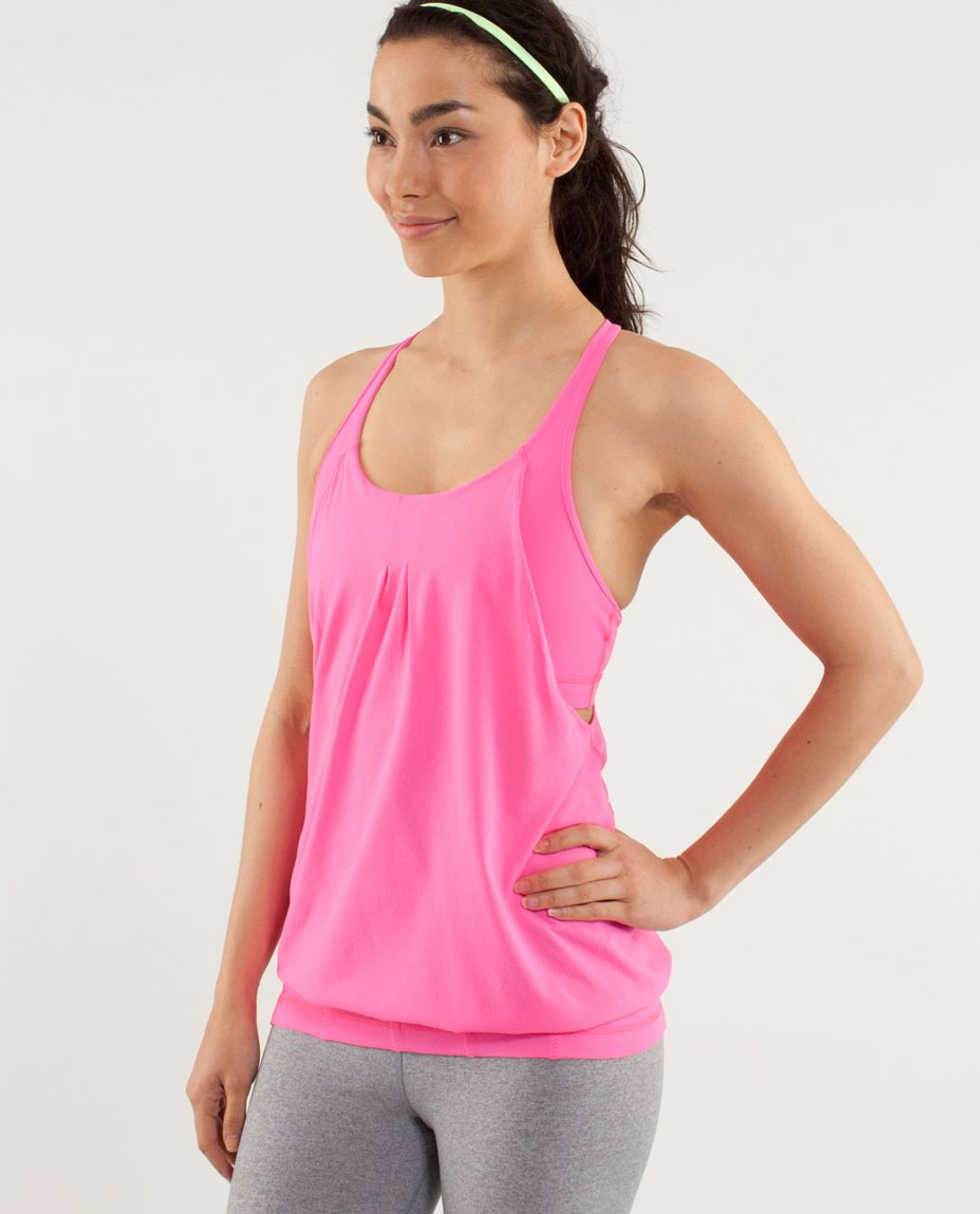 Seller #144 LULUEMON "Practice Freely Tank" Neon Pink - Size 4/6
