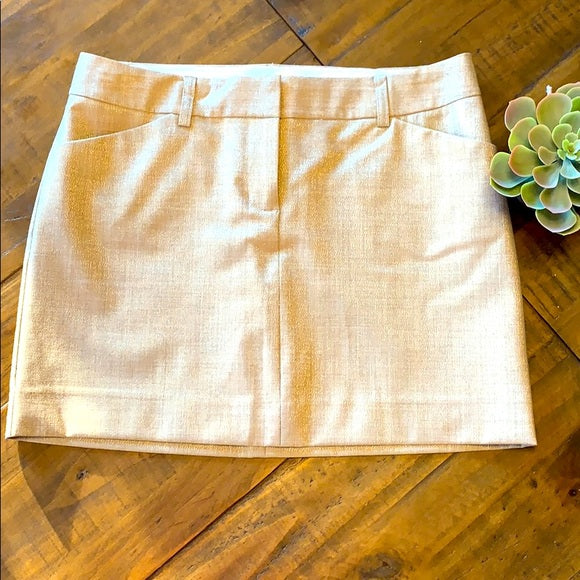 PPU Montgomery Like New Express Editor Metallic Gold Skirt (Size 4)