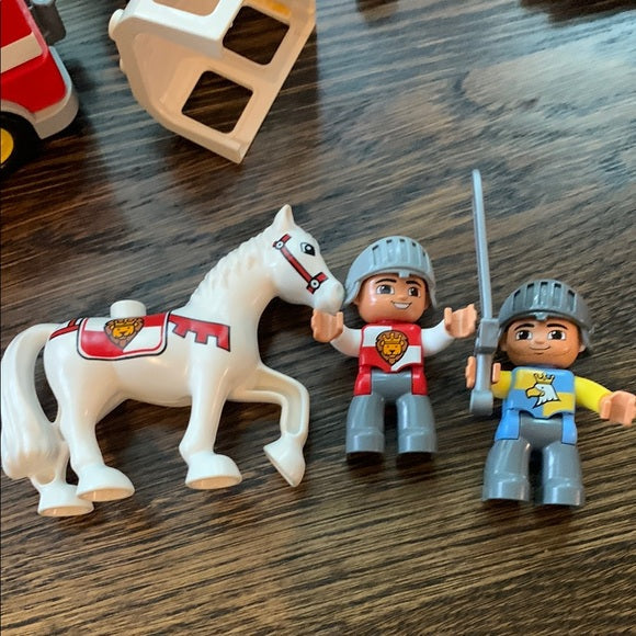 #181 Duplo Lego Assorted Bricks - Firetruck and Knights