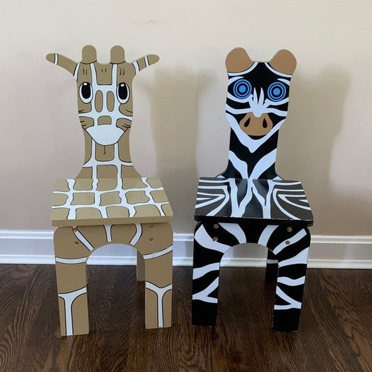 #181 - PPU Only 45242 Giraffe and Zebra Themed Kids Chairs