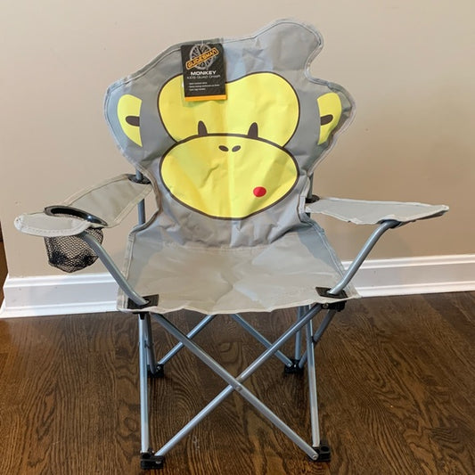 #181 - NWT Gray and Yellow Monkey Kids' Folding Toddler/Young Child Chair