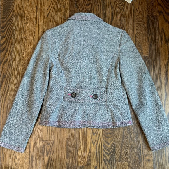 #91 - Gap Gray Tweed Blazer with Pink Lining - Women's Size 4