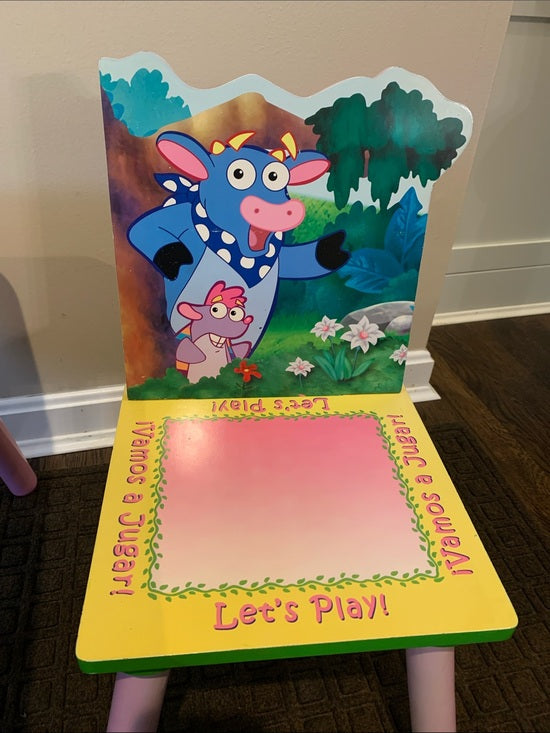 #151 - Dora the Explorer Pink & Green Kids Table and Chairs Set