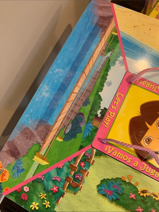 #151 - Dora the Explorer Pink & Green Kids Table and Chairs Set
