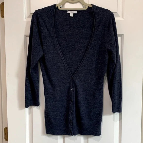 PPU Montgomery Women's EUC NY&C Navy Cardigan Sweater (Medium)