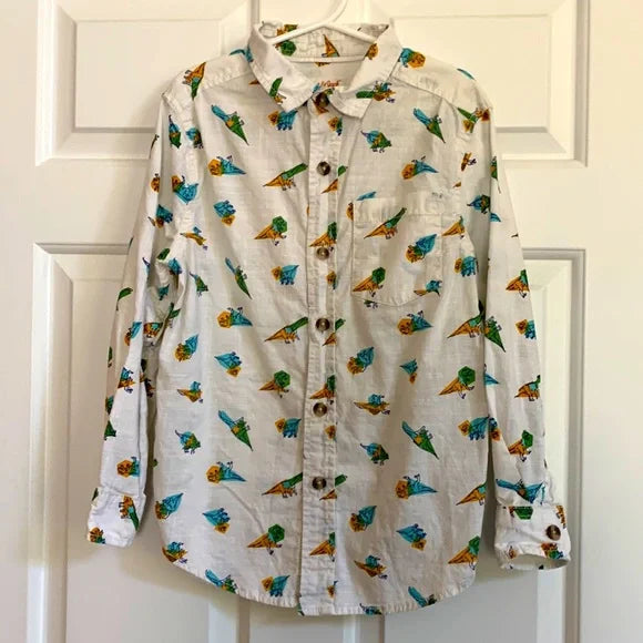 #181 - Tommy Hilfiger and Dinosaur Button Down Shirts - Size 6 Boy