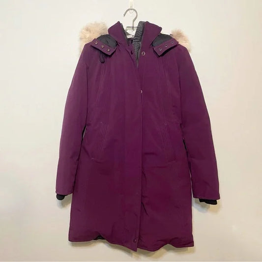 #118 | Size XS | Women's CMFR Women’s Purple Down Filled Parka Mid-length Hooded Coat Jackets Size XS