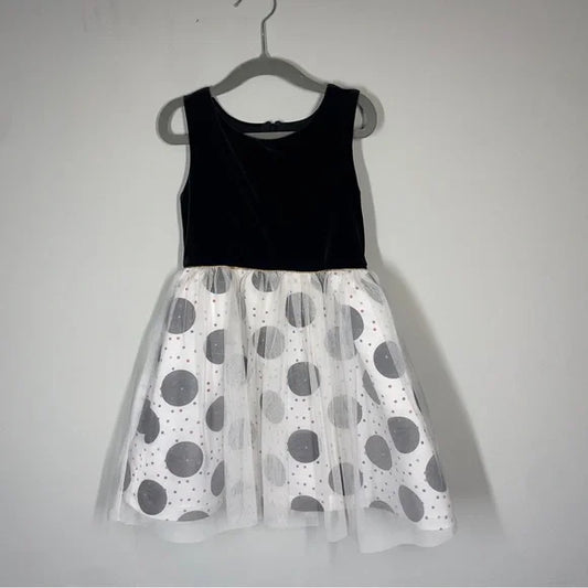 #1 4T formal dress velvet polka dots tulle REDUCED