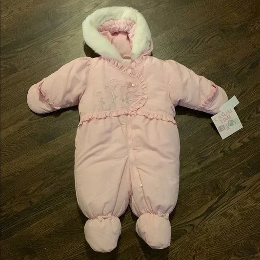 #181 - NWT Pink Hooded Baby Snowsuit - size 0-9mo *REDUCED*