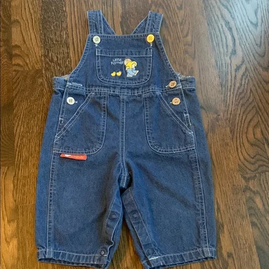 #181 - Baby Blue Denim Overalls 6-9 mo