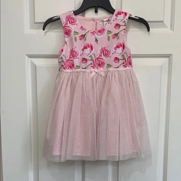 #181 - NEW Girls Formal 2 piece Pink Floral Dress and Jacket 3T (Retails $60) *REDUCED*