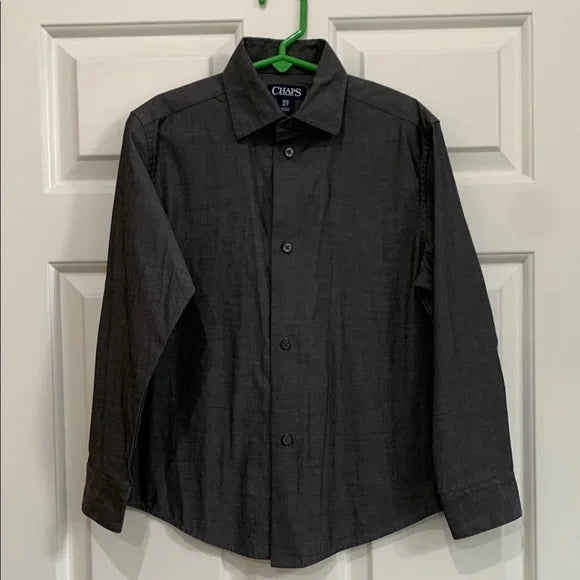 #181 - Like New Chaps Boys Gray Button Up Shirt - XXS (4-5)