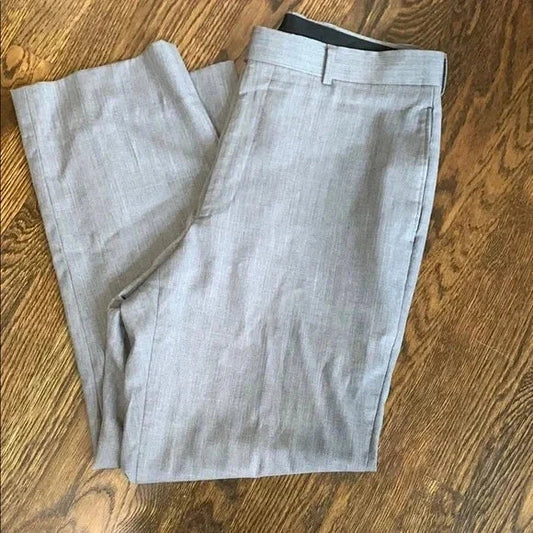 #181- Men's Warehouse Pronto Uomo Gray Dress Pants - Size 35 Waist