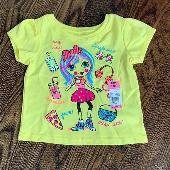 #181 - NEW Garanimals Yellow Kids Graphic T-Shirt -12mo