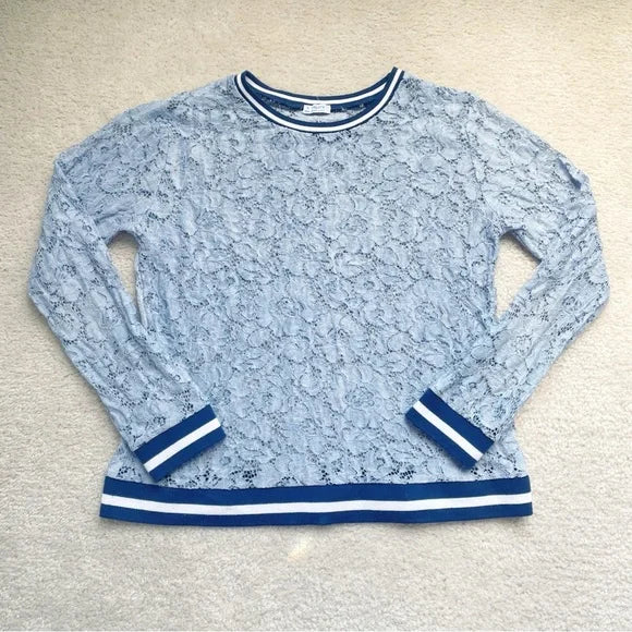 #79 | Girl's Size 16 Mayoral Blue Lace Long Sleeve Tee