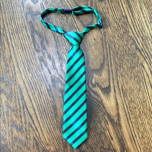 #181 - EUC The Children's Place Boys Green and Navy Striped Tie (24mo-4T) *REDUCED*