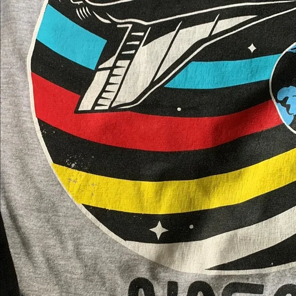 #181 - NASA Kids Space Shuttle Raglan Shirt Set - Black & Gray -10/12
