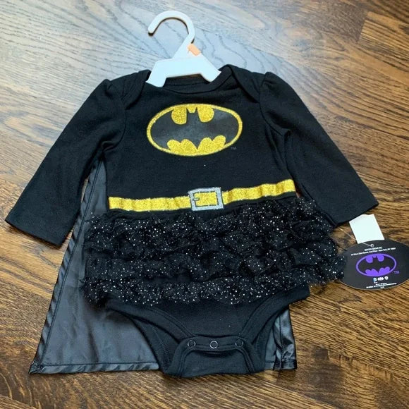 #181 - NWT Black and Gold Batman Batgirl Baby Onesie  3-6mo *REDUCED*