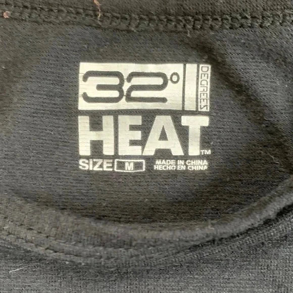 #181 - 32 Degrees Black Thermal Kids Top - Medium
