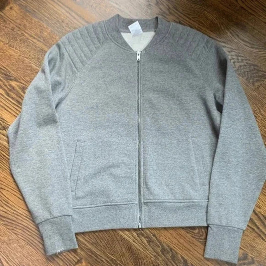 #181 - New Women's Gray Zip-Up Bomber Jacket - Size Large *REDUCED*