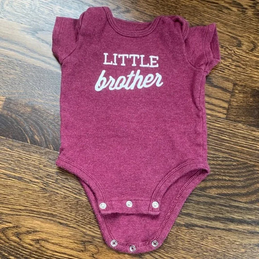#181 - Carter's Little Brother Maroon Baby Onesie - 3mo