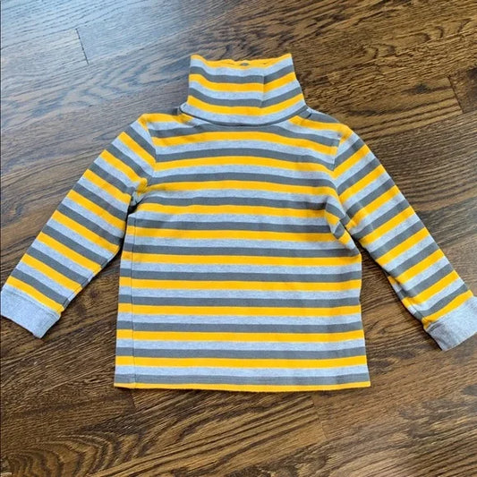 #91 - Striped Yellow and Gray Turtleneck - 4T