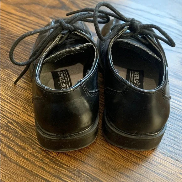 #91 - Deer Stags Black Leather Lace-Up Shoes - Toddler 9M (Retails $75)