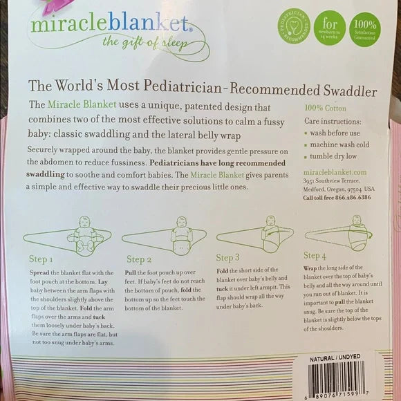 #91 - Miracle Blanket Blue Baby Swaddler Blanket (NB-14w)