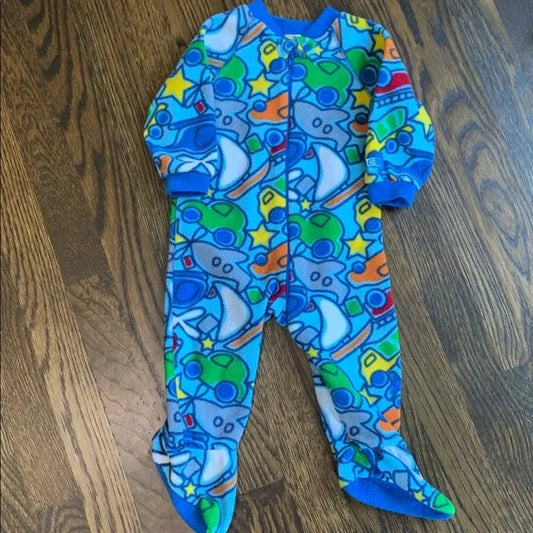 #91 - REDUCED EUC The Children's Place Transportation Baby Footed Pajamas - 12mo